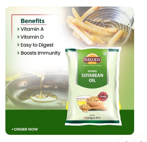 NAKODA 100% Natural Soyabean Oil Can (1 L) - Image 2